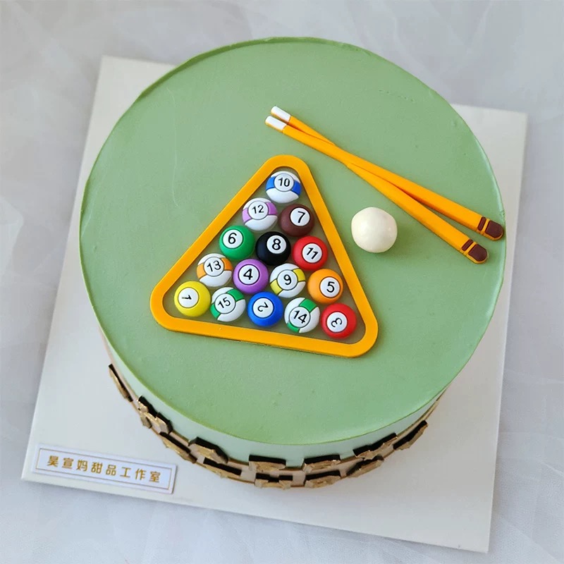 Table Tennis Games - Dekorasi ulang tahun kue Billiard, ornamen